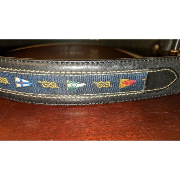 Black Paul Shark Belt Leather Fabric Size 85 Black Women Sailing Nautical Flags - Picture 5 of 10